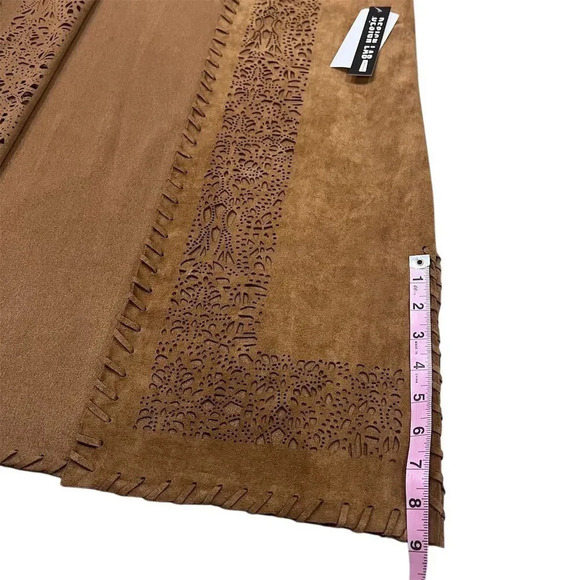 Lord & Taylor Design Lab Women's Brown Sleeveless Boho Crochet-Knit Vest Size M - Picture 9 of 13